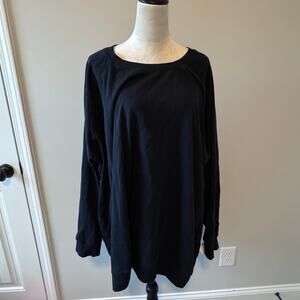 Torrid Cozy Fleece Raglan Sweatshirt Size 6 Black Plus